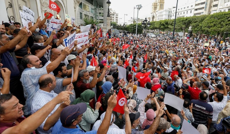 Tunisians protest against President Kais Saied